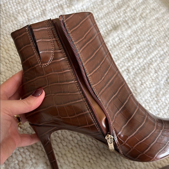 Steven Brown Croc-Embossed Heeled Ankle Boots - Picture 4 of 5